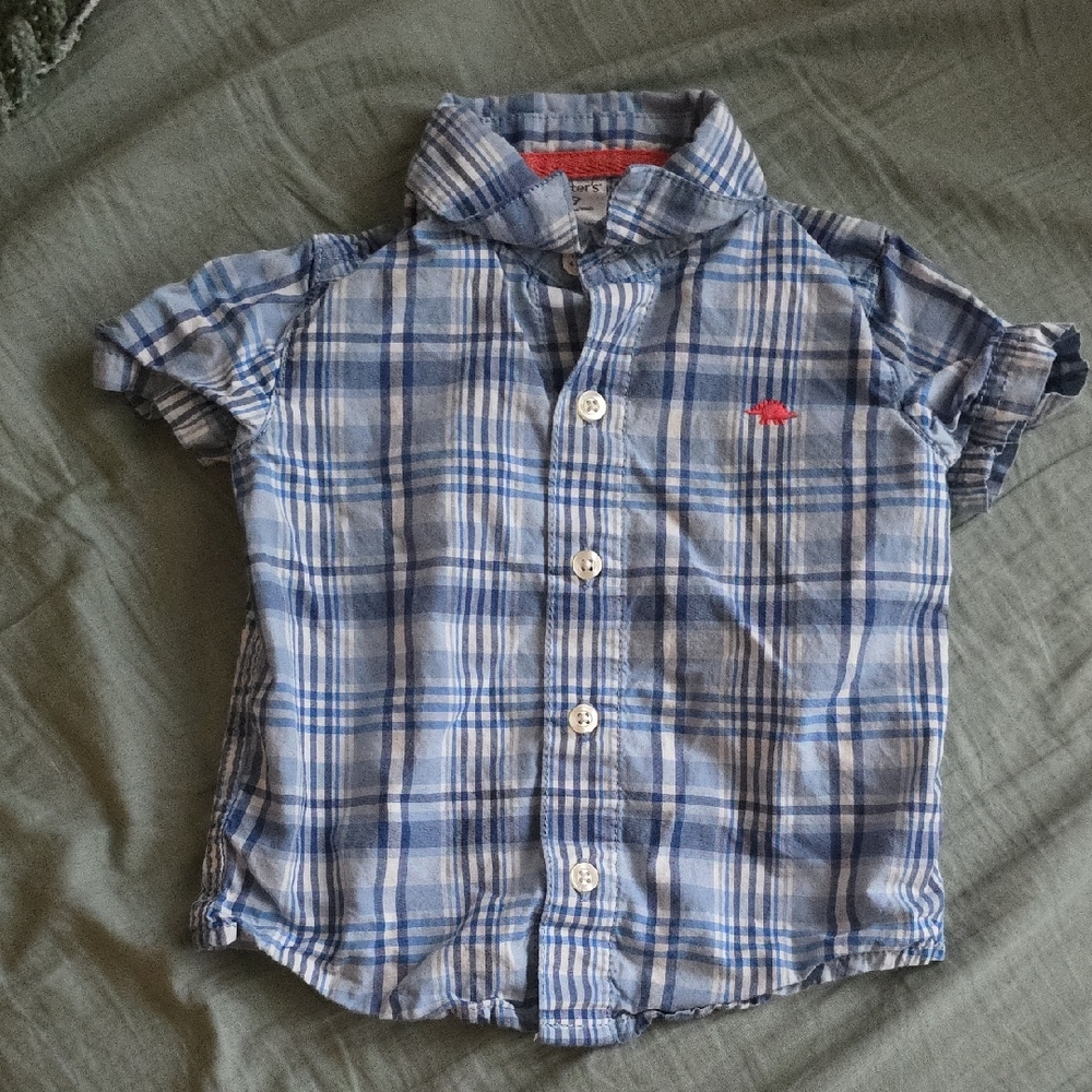 Carter's Blue and White Plaid Polo Shirt